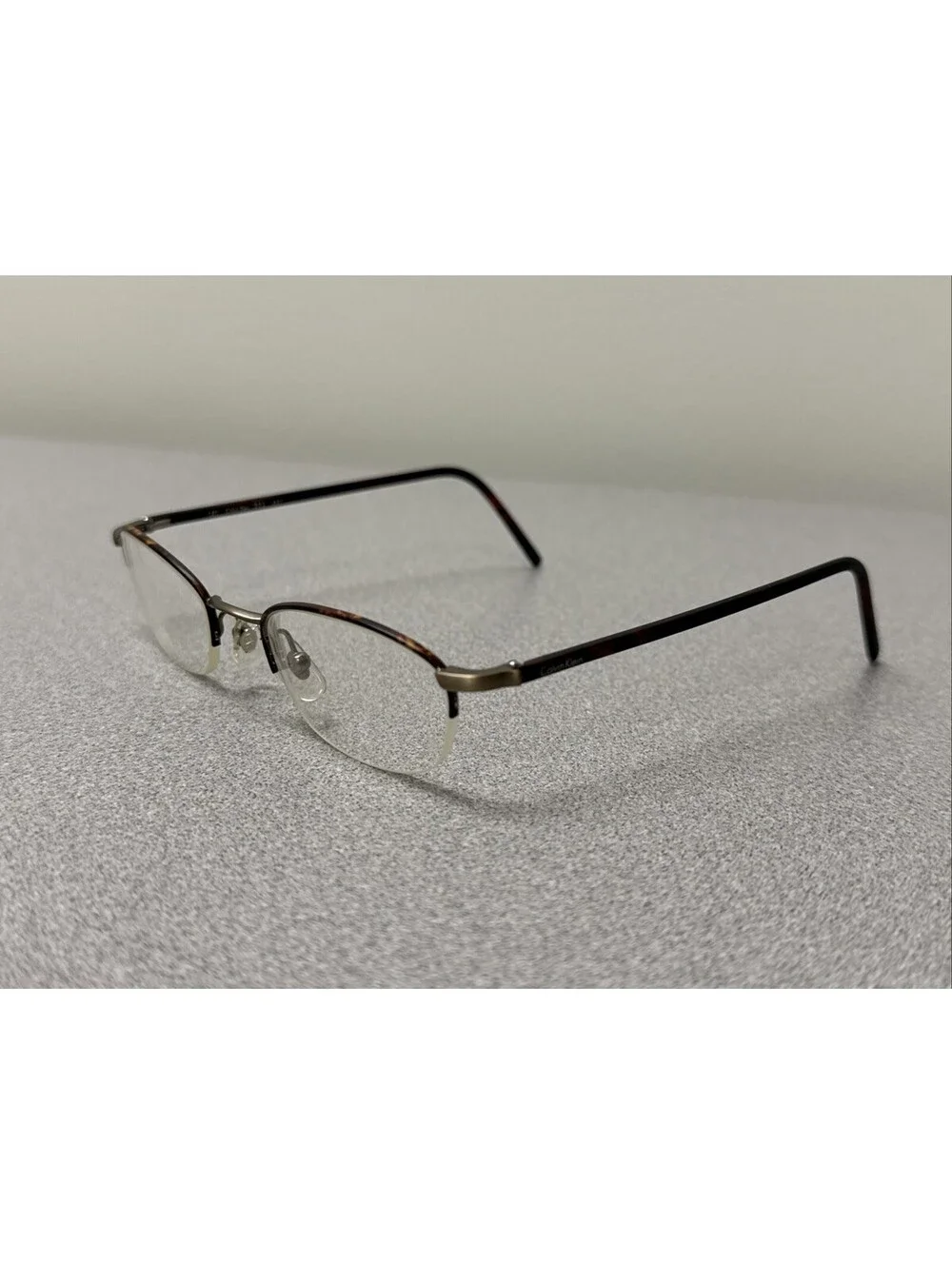 Calvin Klein Eyeglasses ITALY 353-557 Half Rim Tortoise Brown Metal 49[]20-140